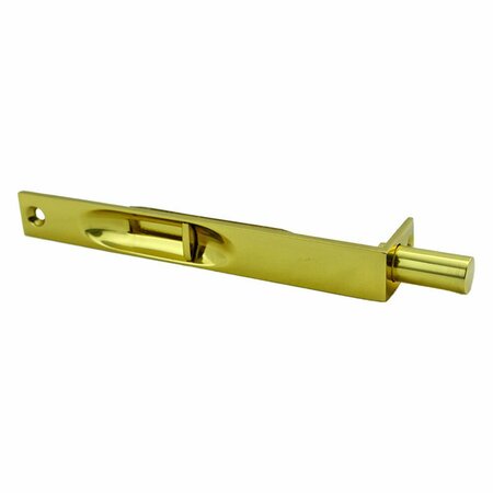 IVES COMMERCIAL Solid Brass 6in Manual Flush Bolt Bright Brass Finish 262B3